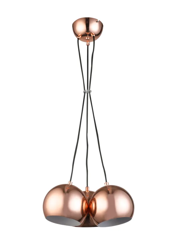 Zamów teraz Lampa wisząca miedziane kule Rame 3-punktowa industrialna metalowa oprawa
