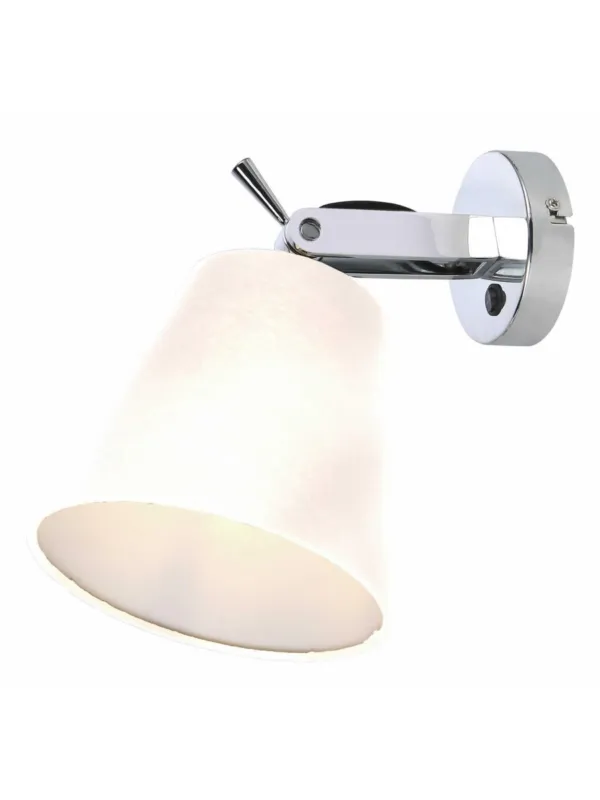 Wyjątkowa oferta Lampa ścienna regulowana Bali chromowany kinkiet biały klosz