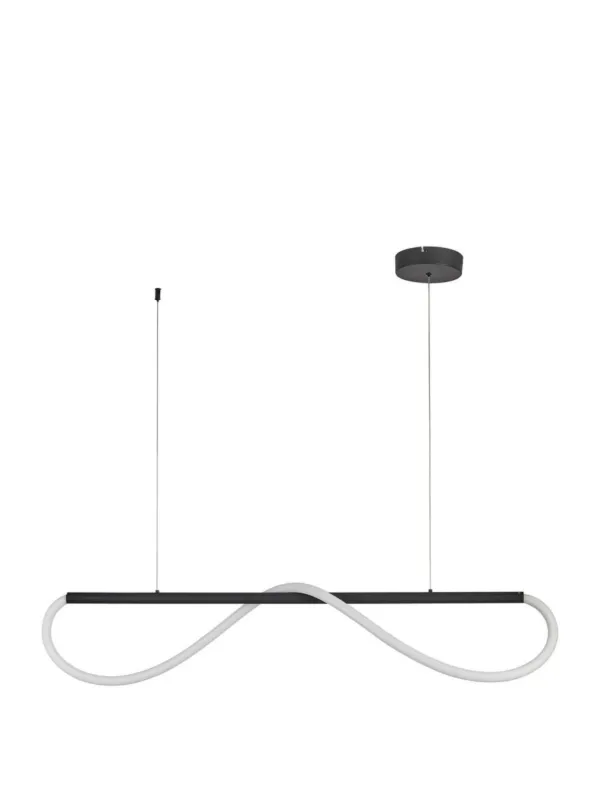 Zamów teraz Designerski żyrandol z pozawijanym wężem świetlnym LED Meleca S czarna rurka 24W 4000K neutralna barwa