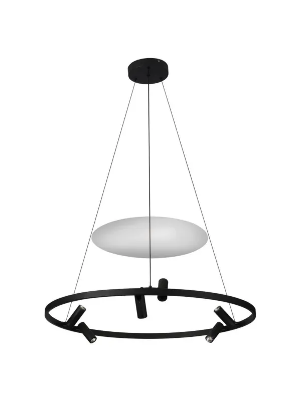 Bestseller Lampa wiszący czarny okrąg pierścień z 6 reflektorkami Almeria nowoczesno-rustykalna LED 18W 4000K neutralna barwa