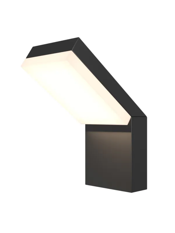 Super okazja Czarny kinkiet Paso LED na elewację IP54 - geometryczny panel 3000K, 865 lm - Maytoni