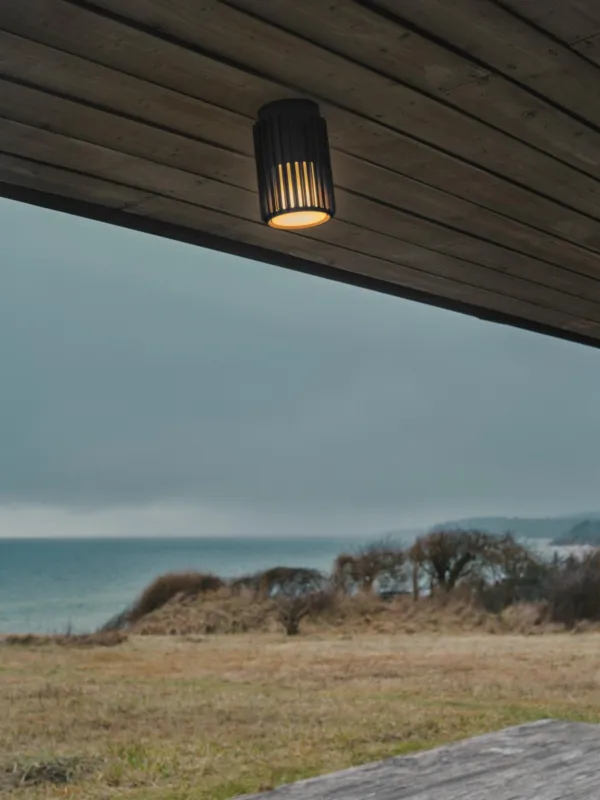 Popularny Nowoczesna lampa sufitowa zewnętrzna Aludra, z IP54, skandynawska czarna tuba spot E27