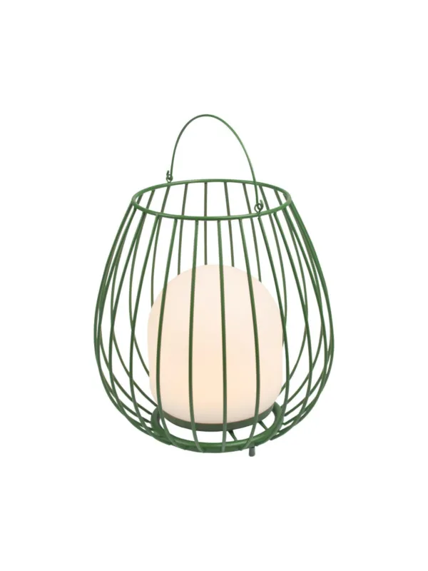 Dostępne od ręki Przenośna lampa na stolik ogrodowy LED Jim To-Go kula w zielonej klatce, ściemniacz, USB, IP54