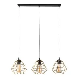 Rabat TK LIGHTING 4642 DIAMOND NEW BLACK/GOLD LAMPA WISZĄCA 3 PL LISTWA