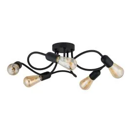 TK LIGHTING 4408 WAVE BLACK LAMPA SUFITOWA 5 PŁ E27 Zamów dziś