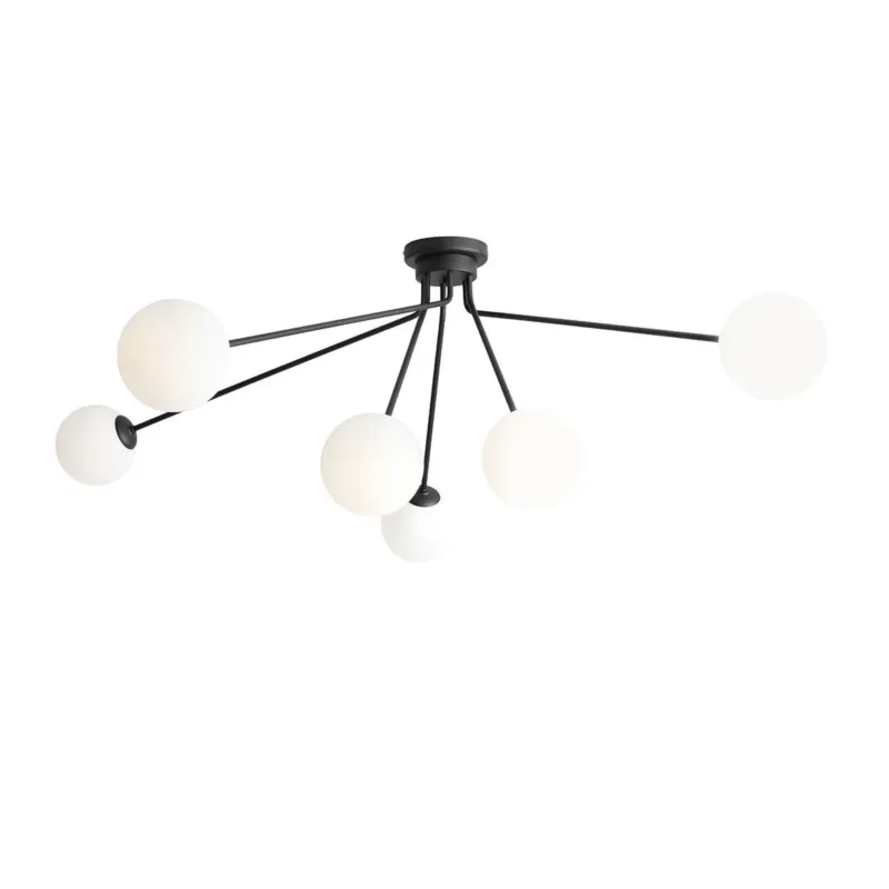 Bezpieczna płatność Czarna lampa sufitowa Holm - Aldex, białe kule 6x14cm (E14) 1082PL-K1