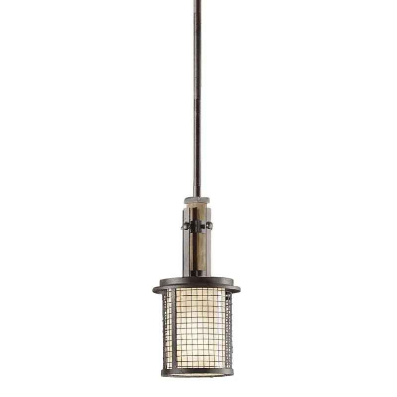 Lampa wisząca 15cm, metalowa siatka - kute żelazo, do salonu kuchni sypialni (1xE27) Kichler (Ahrendale) Okazja