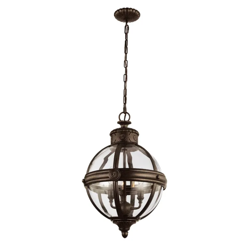Loftowa lampa wisząca kula Adam z brytyjskim brązem - Feiss(37 cm / metal - szkło / 3xE14) Wybór klientów