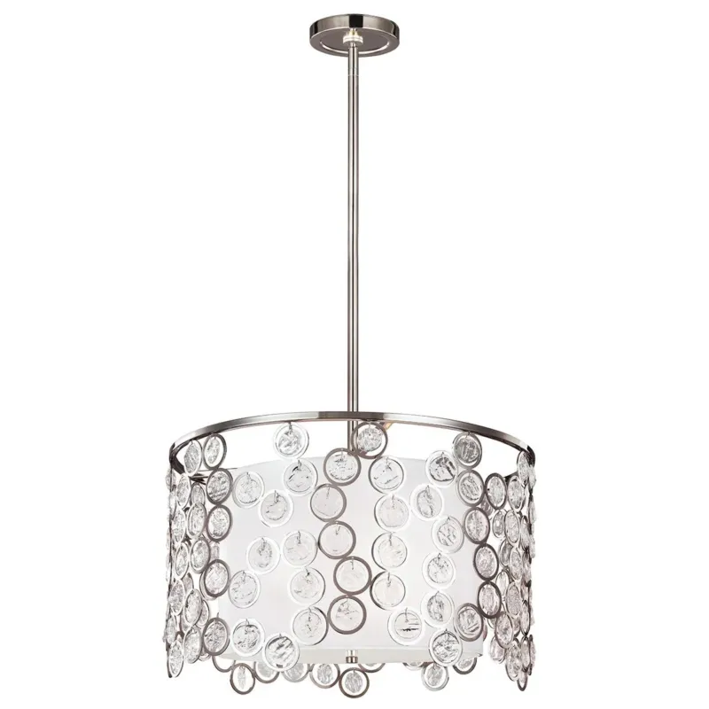 Zamów teraz Lampa wisząca kryształowa Lexi - Feiss (jedwabny abażur + polerowany nikiel) 48cm / 3xE27