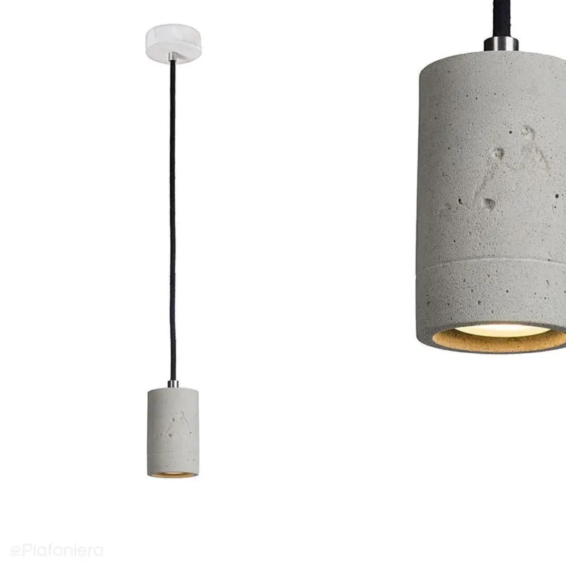 Najlepsza cena Betonowa lampa wisząca (11cm) - nowoczesna industrialna, do salonu sypialni kuchni (GU10, 5W) (Kalla 11) Loftlight