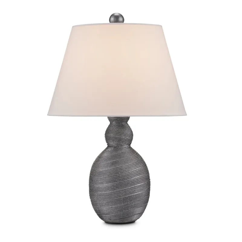 Hit cenowy Basalt – ceramiczna lampa stołowa z abażurem jedwabnym shantung