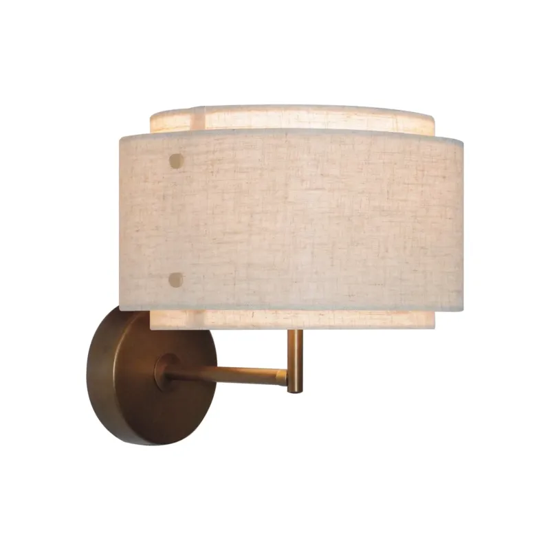 Takai Mosiężny kinkiet z lnianym abażurem Beige, Design For The People Ograniczona ilość