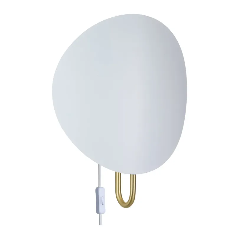 Obniżka ceny Spargo Lampa ścienna z mosiężną podstawą, kinkiet z włącznikiem White/Brass, Design For The People