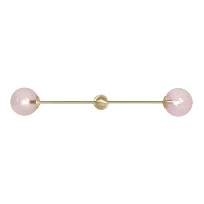 Rabat Pudrowy róż, długi kinkiet glamour - Pink Pearl L 2 Brass - Aldex (1112D40_L) 89cm