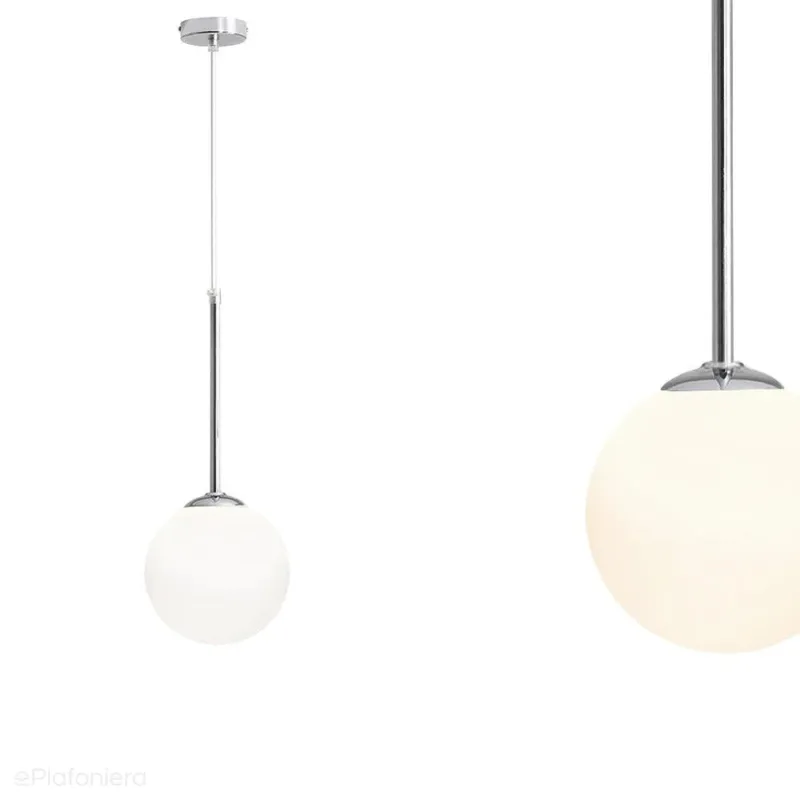 Do wyczerpania zapasów Lampa wisząca, zawiesie chrom (14cm) jedna mleczna kula (E14) Aldex (Bosso) 1087XXS4
