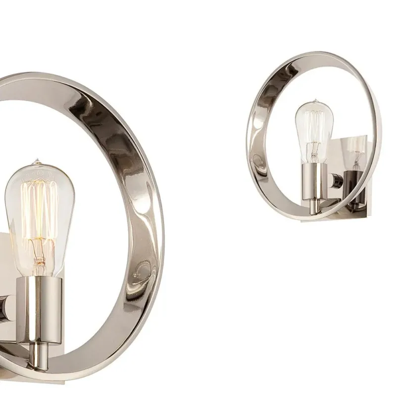 Lampa ścienna - na kole (srebrna) kinkiet do salonu sypialni kuchni (1xE27) Quoizel (Theater) Bezpieczne zakupy