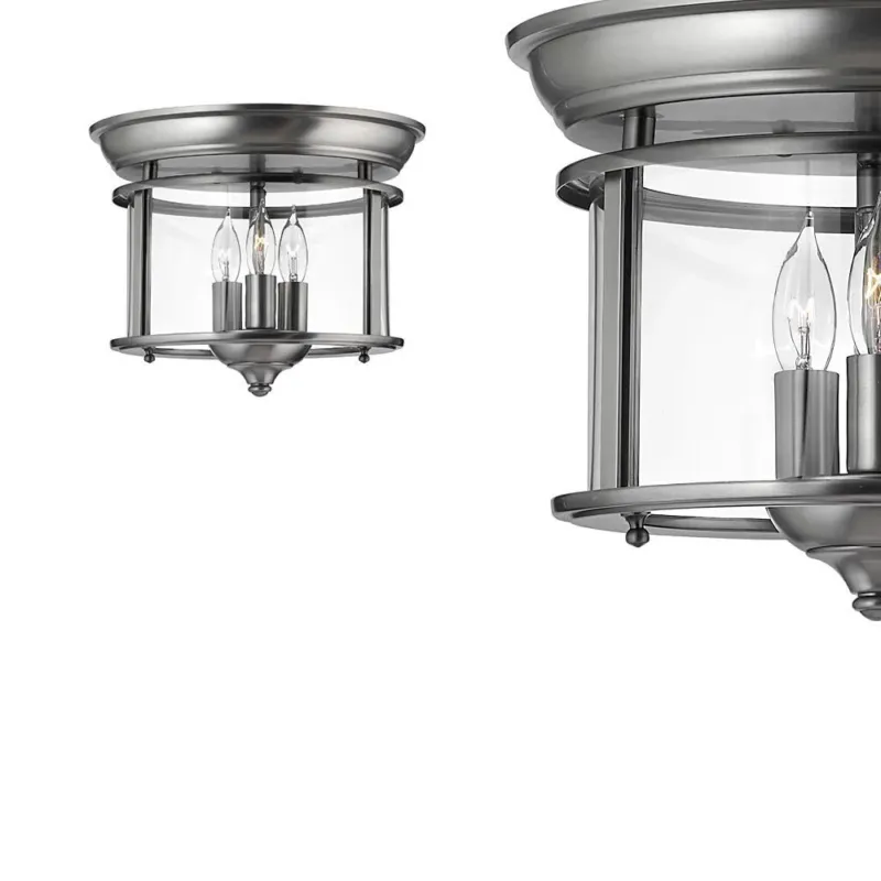 Sufitowa latarnia 29cm (pewter) lampa - plafon do salonu kuchni sypialni łazienki (3xE14) Hinkley (Gentry) Ostatnie sztuki