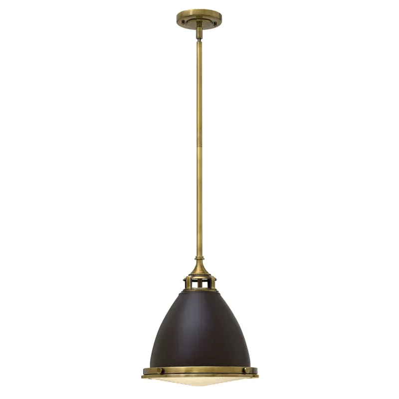 Lampa ze szklanym dyfuzorem 32cm - wisząca (ciemny brąz) do kuchni salonu (1xE27) Hinkley (Amelia) Najlepsza cena