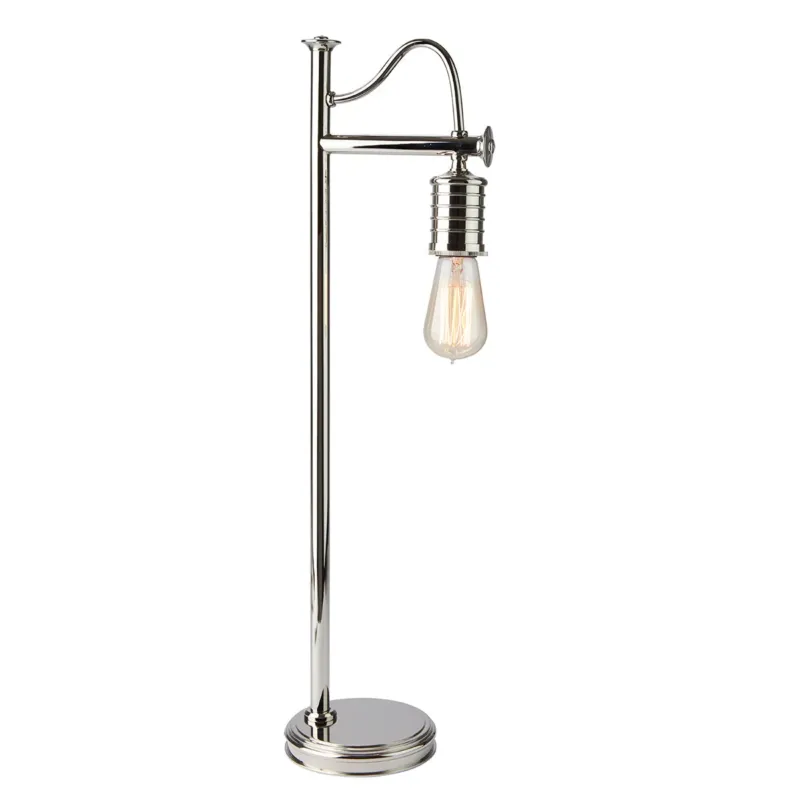 Szybka wysyłka Lampa stołowa - wisząca żarówka (nikiel 1xE27) biurkowa do sypialni salonu, Elstead (Douille)