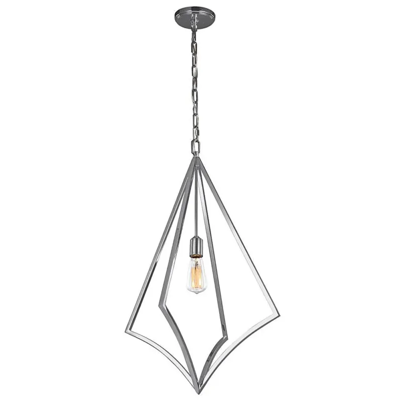 Bestseller Chromowa lampa wisząca 49x80cm (polerowany chrom) do sypialni salonu (1xE27) Feiss (Nico)