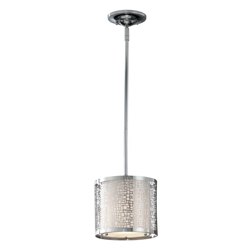 Tylko dziś Metalowy - jedwabny abażur 20cm, lampa wisząca do salonu sypialni (1xE27) Feiss (Joplin)