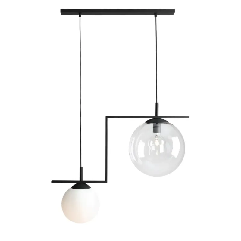 Hit cenowy Lampa wisząca dwie kule, czarny żyrandol (2xE27) Aldex (zac) 1038H1
