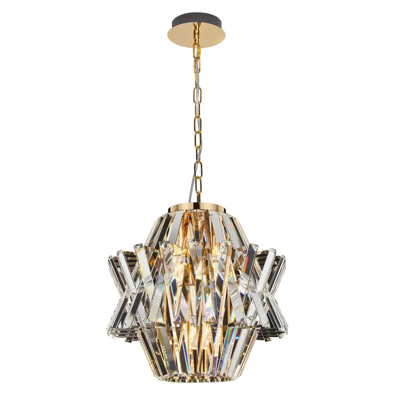 ML0399 Złota lampa o kryształowym kloszu 34cm 4xE14 CROWN EKO-LIGHT Premium