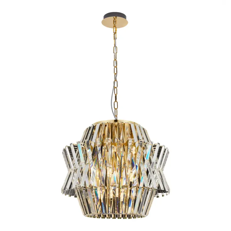 ML0401 Kryształowy żyrandol złoty 54cm 12xE14 CROWN EKO-LIGHT Hit sprzedaży