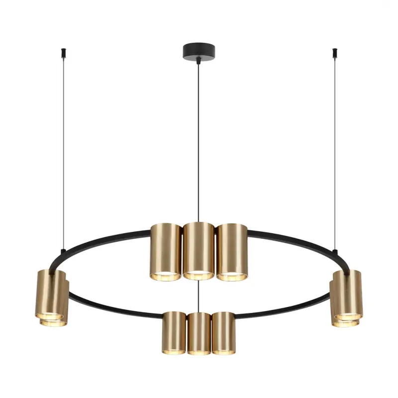 Wysoka jakość ML0375 Loftowe oświetlenie okrągłe 10 złotych tub x GU10 GENESIS EKO-LIGHT