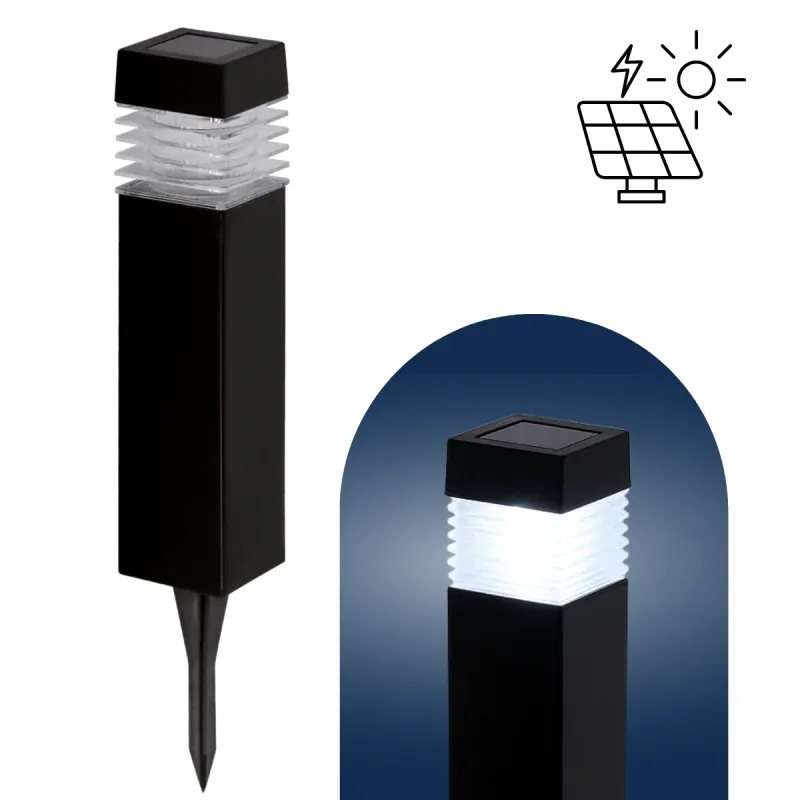 Tylko do końca tygodnia Lampa Solarna LED Czarna Wbijana Zimne Światło ZEN