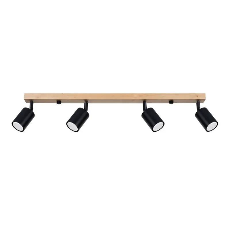 Czarny plafon VERDO 4xGU10 SL.1294 Sollux lighting Ostatnie sztuki