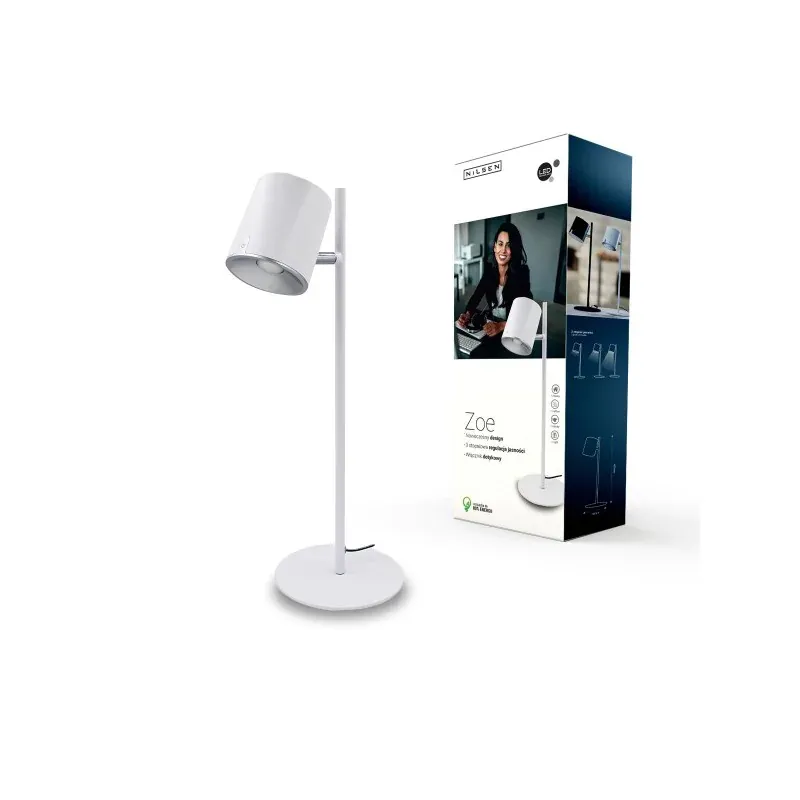 Ostatnie sztuki Elegancka lampka LED na biurko w kolorze białym