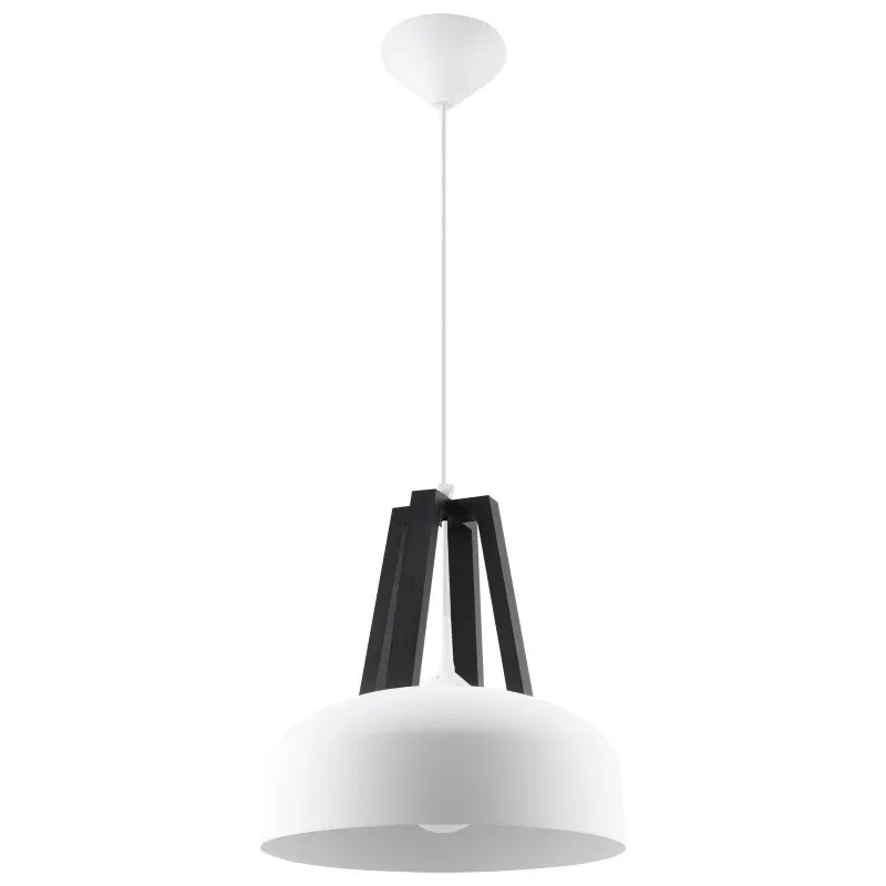 Tylko do końca tygodnia Lampa wisząca skandynawska E27 CASCO biało czarna SL.0387 SOLLUX