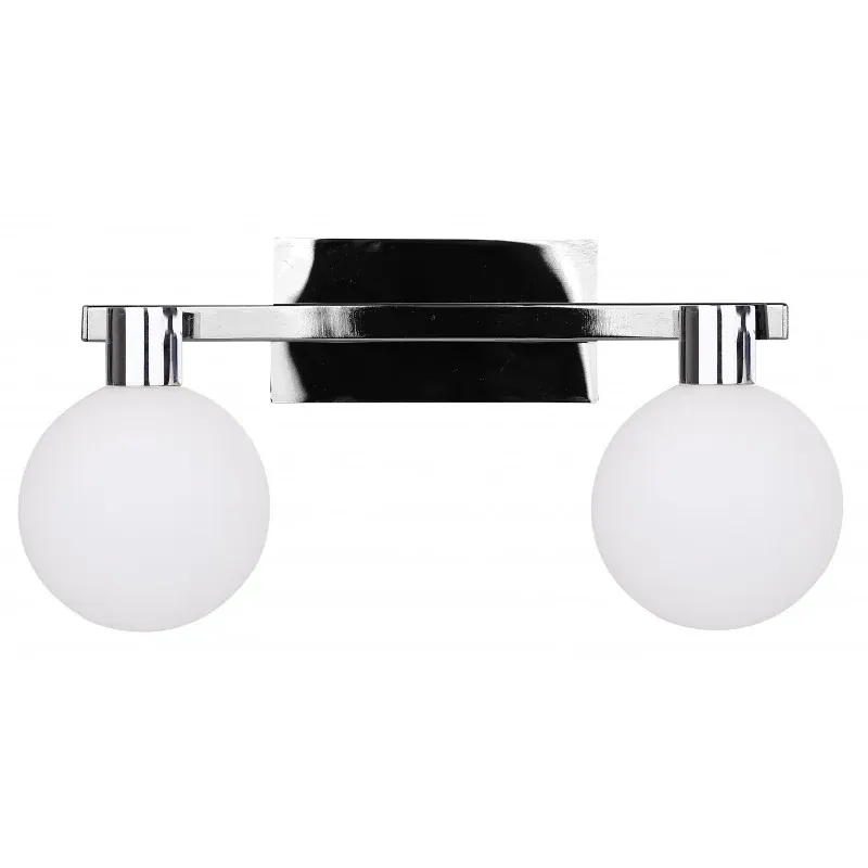 Hit sprzedaży MALDUS LAMPA KINKIET CHROMOWY 2X40W G9 KLOSZ BIAŁY