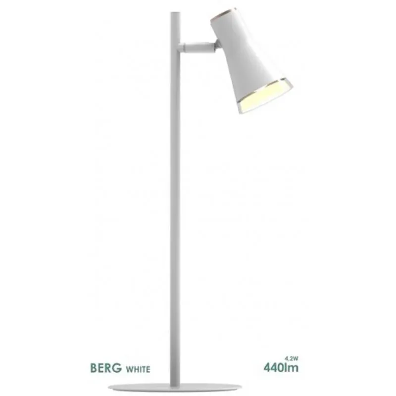 Ostatnie sztuki Lampka biurkowa led biała 4,2W 3000K 440lm BERG 318190 POLUX