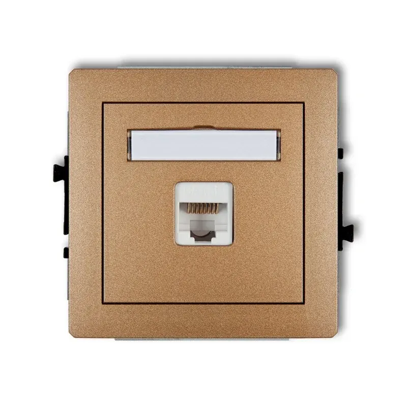 Niska cena Gniazdo komputerowe pojedyncze RJ45 5E złoty metalik DECO 8DGK-1e KARLIK