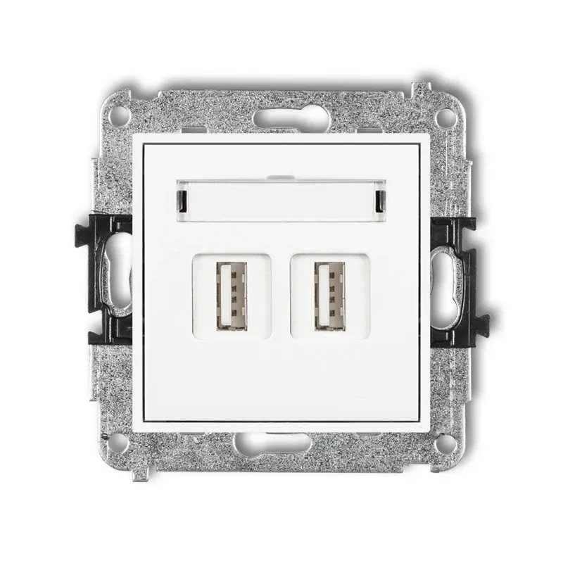 Ostatnie sztuki Gniazdo usb podwójne białe USB-AA 3.0 MGUSB-6 MINI KARLIK