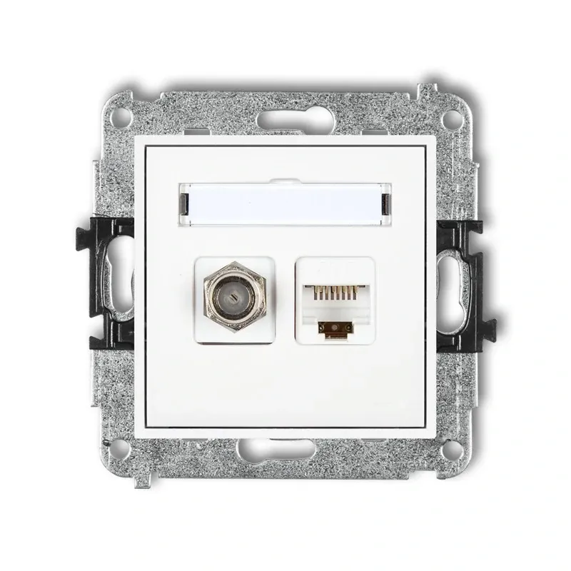 Gniazdo antenowe typu F SAT plus komputerowe RJ45 kat 6 ekranowane MGFK-5 MINI KARLIK Kup teraz