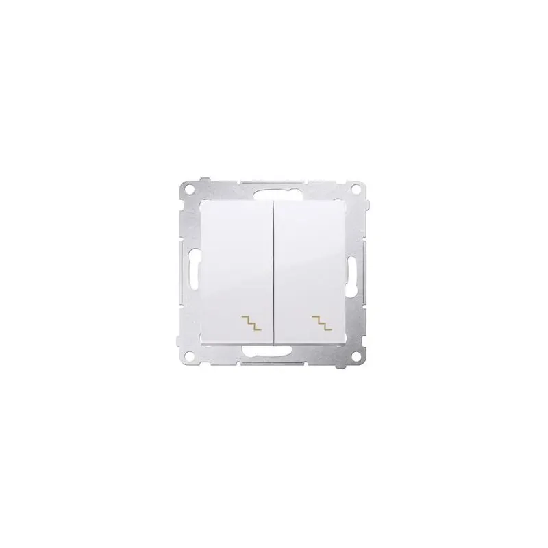 Nowy Biały włącznik schodowy podwójny z podświetleniem LED DW6/2L.01/11 Simon 54 Kontakt-Simon
