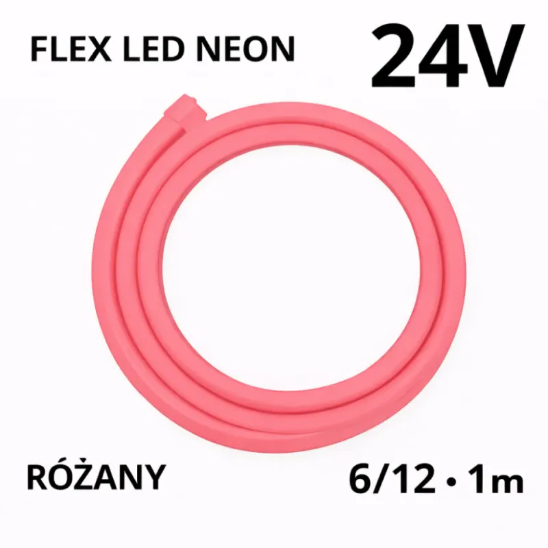 Dodaj do koszyka Neon Ledowy 6/12 24V Neon Różany 1M N24006