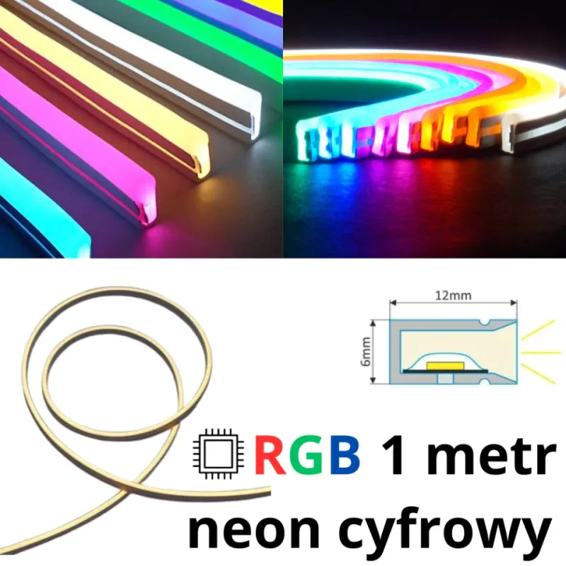 Wybór klientów Cyfrowy Neon Ledowy Rgb Ws2811 6X12 Mm 12V 1 Metr