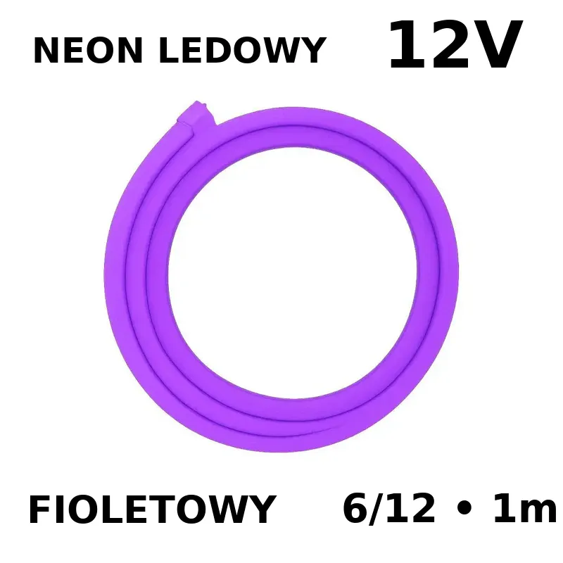 Bestseller Elastyczny Neon Do Napisów 6X12 Mm 12V Fioletowy 1 Metr
