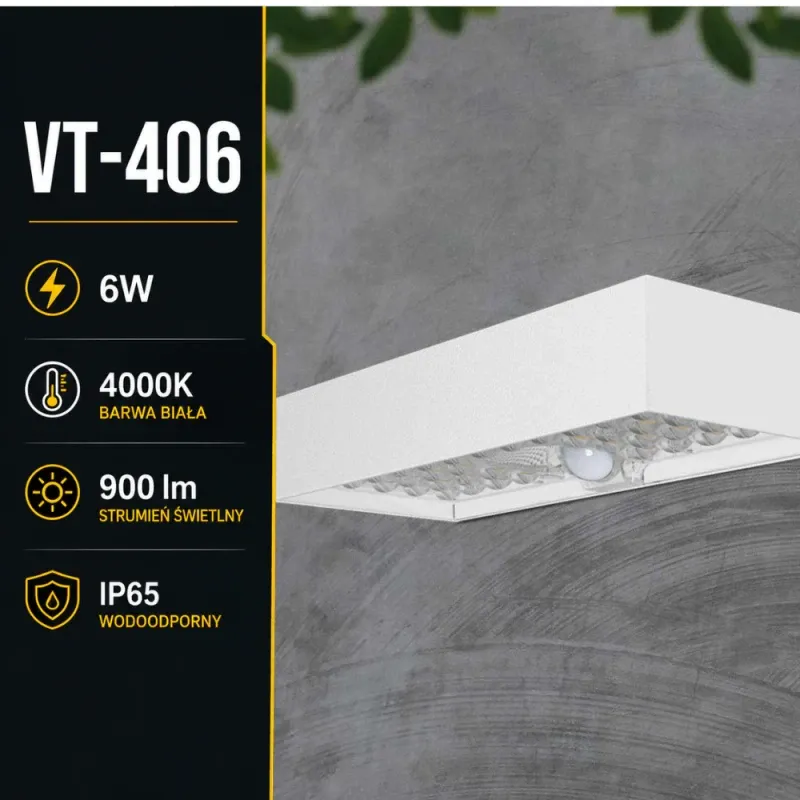 Oprawa elewacyjna na dom Solarny V-TAC 6W Biały VT-406 4000K 900lm Bezpieczne zakupy