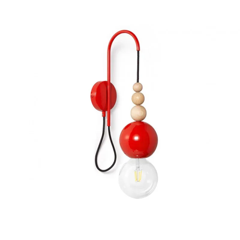 Lampa Ścienna Loft Bala Czerwony Kinkiet Kolorowe Kable Tylko dziś