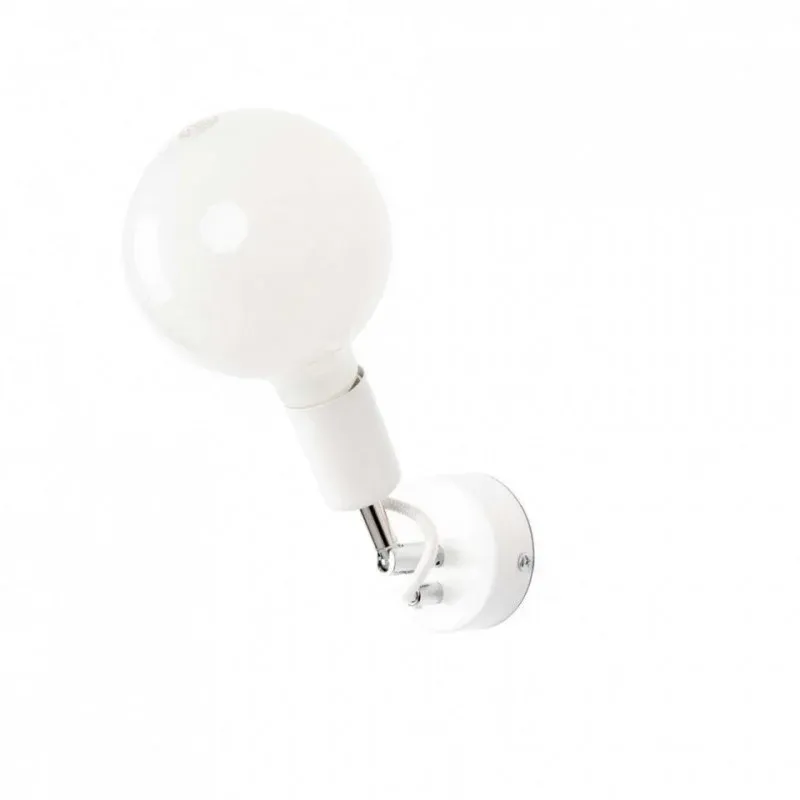 Oferta Biała Lampa Ścienna Loft Metal Compact Kinkiet Kolorowe Kable