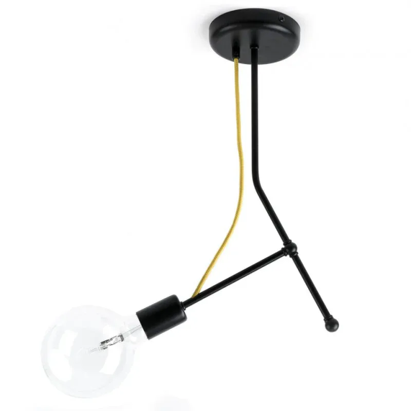 Czarna Lampa Sufitowa Loft Tubo 3 Lampa Z Metalowych Rurek Kolorowe Kable Zamów teraz