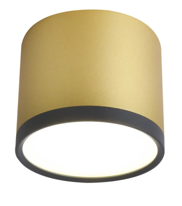 Lampa sufitowa tuba LED natynkowa złoto‑czarna zintegrowany LED 9W Obniżka ceny