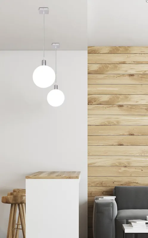 Kup online Lampa wisząca Oden kula szklana biała 15 cm pojedyncza do salonu