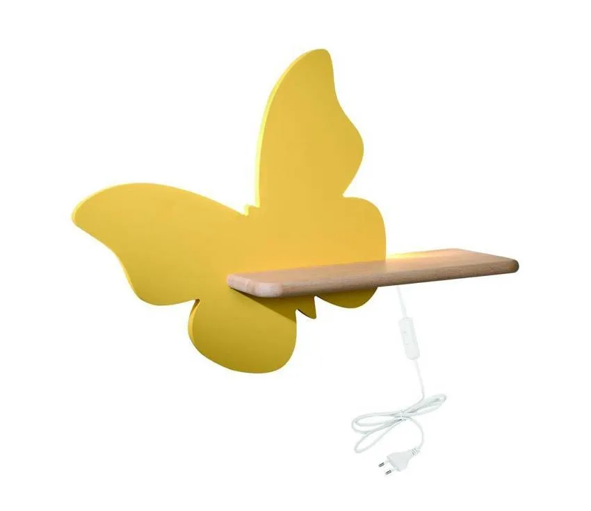 Zniżka Kinkiet Butterfly IQ Kids do pokoju dziecięcego z półką LED zintegrowany