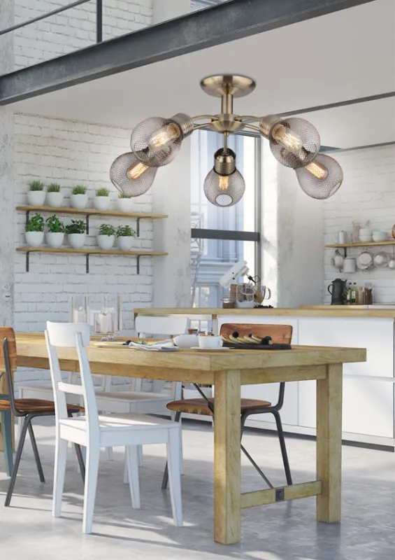 Bestseller Lampa sufitowa Gliva z abażurami 5-punktowa do salonu